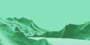 3B yeşil alçak çokgen dağı