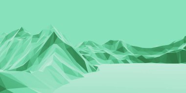 3B yeşil alçak çokgen dağı
