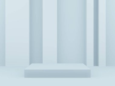 3B Geometrik açık mavi podyum