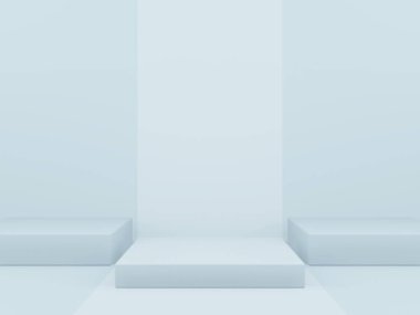 3B Geometrik açık mavi podyum