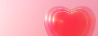 Pembe ve kırmızı kalp baloncukları. Sevgililer Günü arkaplanı.