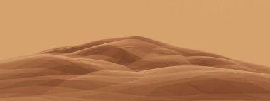 Soyut alçak polyester çöl dağı. Kum tepeleri manzarası