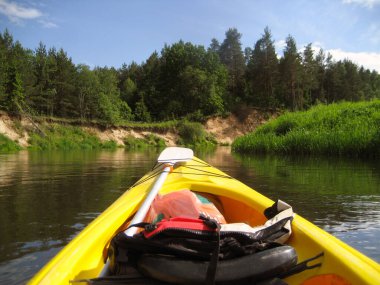 Sarı kanodaki ilk kişiden orman nehri