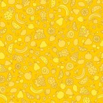 Fond jaune avec des fruits