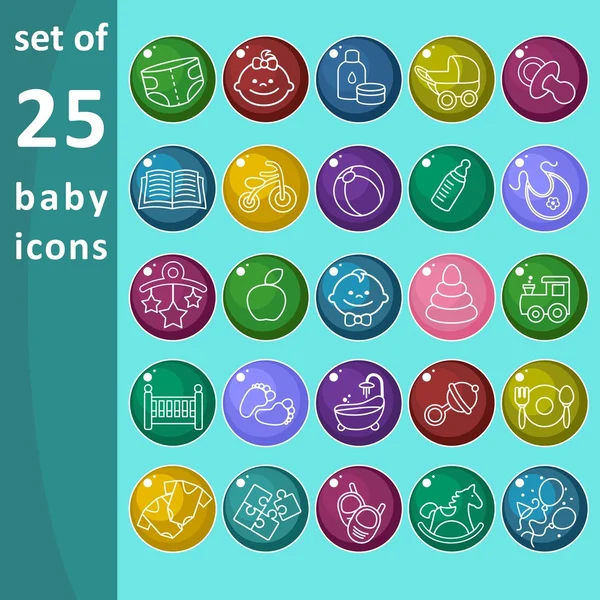 Baby ikony v kruhu — Stockový vektor