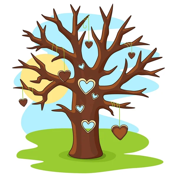 Tree with heart — Stock Vector