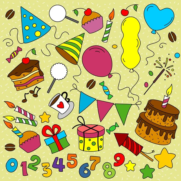 Muchos elementos cumpleaños — Foto de Stock