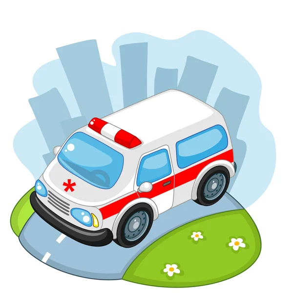 Balades en ambulance sur la route — Image vectorielle