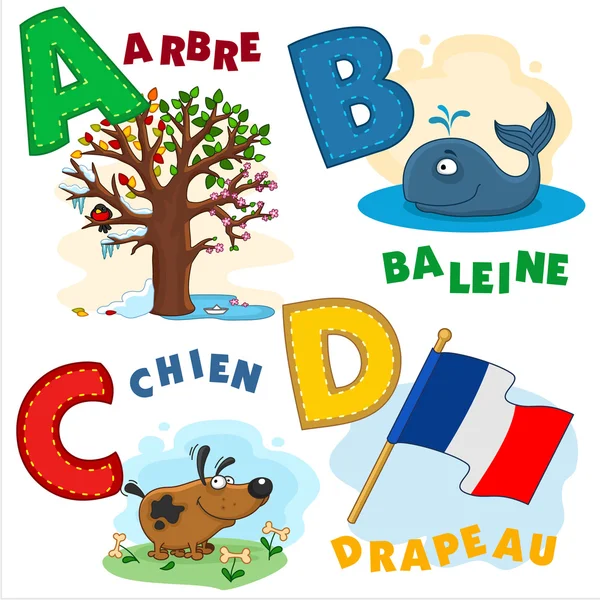 Alfabeto francese parte 1 — Vettoriale Stock