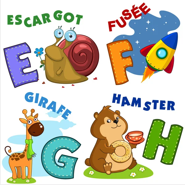 Pictures English Alphabet English Alphabet With Pictures Stock Vector C Mariaflaya 93695576