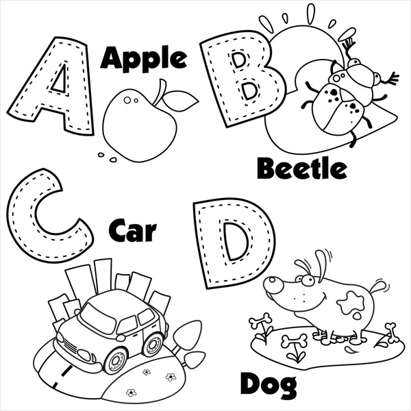 İngilizce alfabe ve A, B, C ve D harfleri