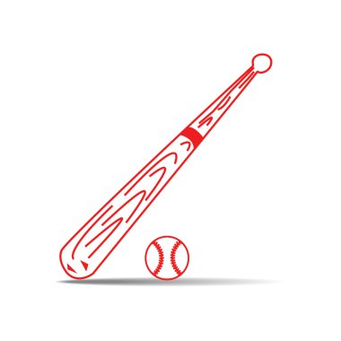 beyzbol sopası beyaz arka plan üzerinde vektör