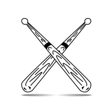 beyzbol sopası beyaz arka plan üzerinde vektör