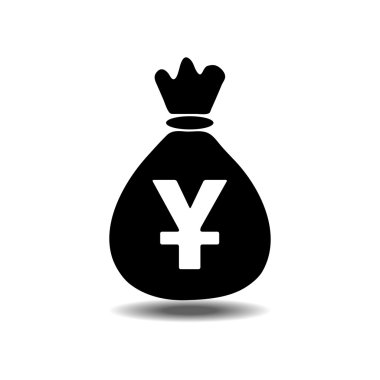 Beyaz arka plan üzerinde para çantası simgesinin vektör