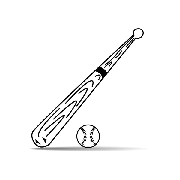 Διάνυσμα του ρόπαλο του μπέιζμπολ σε άσπρο φόντο — Διανυσματικό Αρχείο