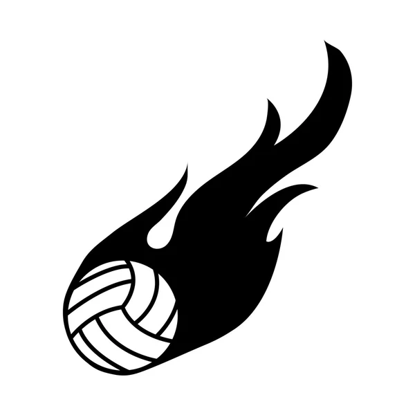 Vektor des Volleyballs in Flammen — Stockvektor