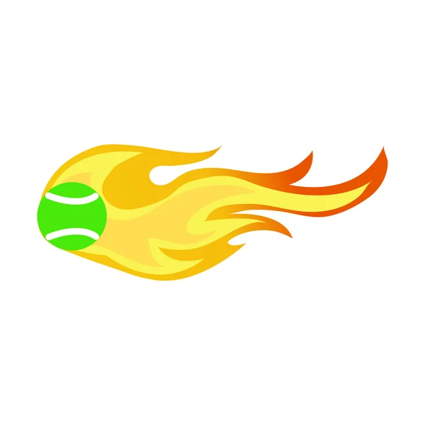 Vektor von Tennisball in Flammen — Stockvektor