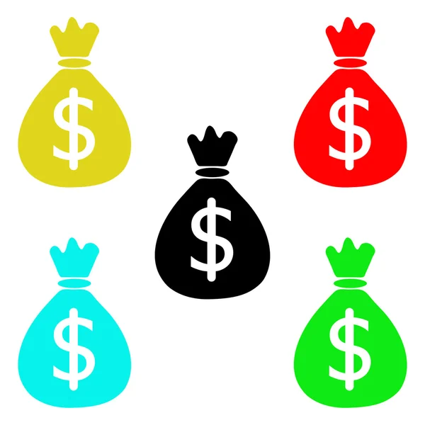 Vector van geld tas pictogram op witte achtergrond — Stockvector