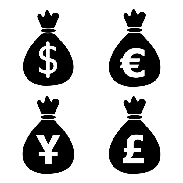 Vector van geld tas pictogram op witte achtergrond — Stockvector