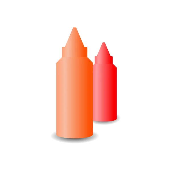 Vektor av flaskor ketchup och chilisås — Stock vektor