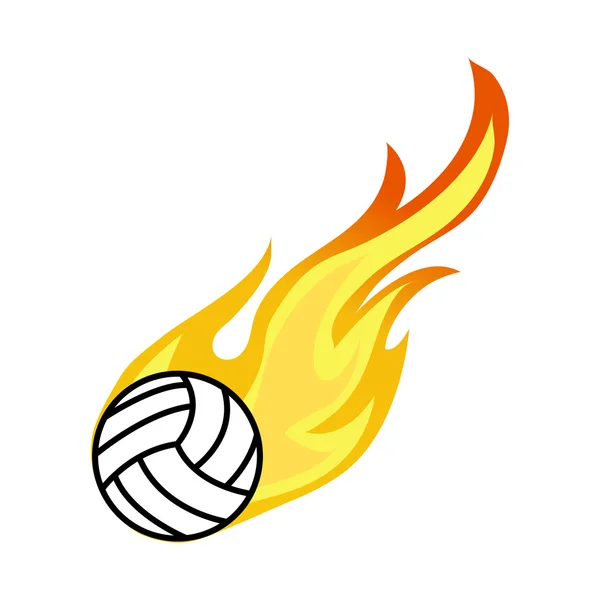 Vector of Volleyball on fire — Stock Vector