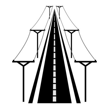 vektör elektrik yazısı ve yol