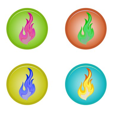 vektör yangın etiket