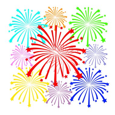 havai fişek mutlu yeni yıl vektör