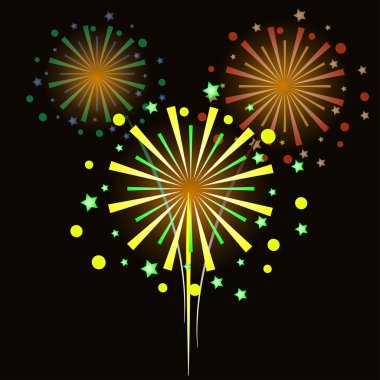 havai fişek mutlu yeni yıl vektör