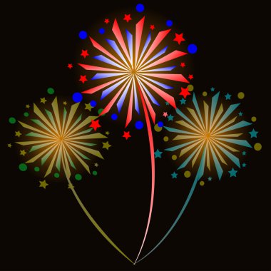 havai fişek mutlu yeni yıl vektör