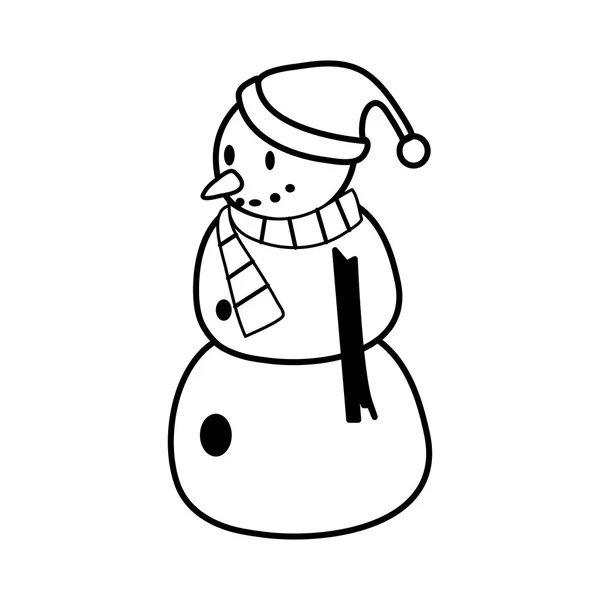 Vetor de boneco de neve de Natal — Vetor de Stock