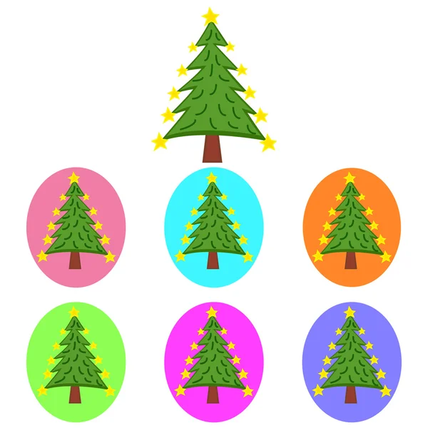 Vector de alegre árbol de Navidad — Vector de stock