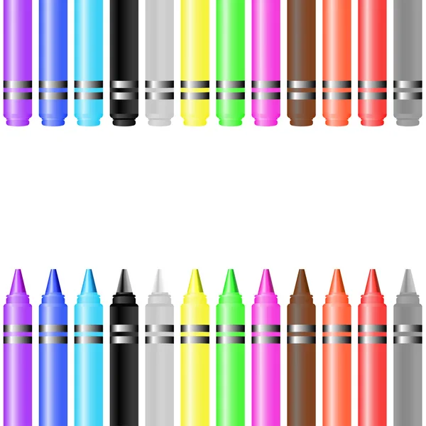 Vector of Crayons on white — Stock Vector
