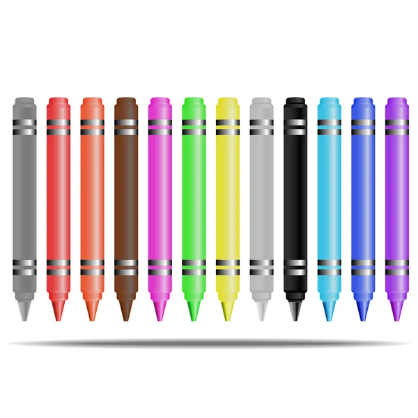 Vector de crayones en blanco — Vector de stock