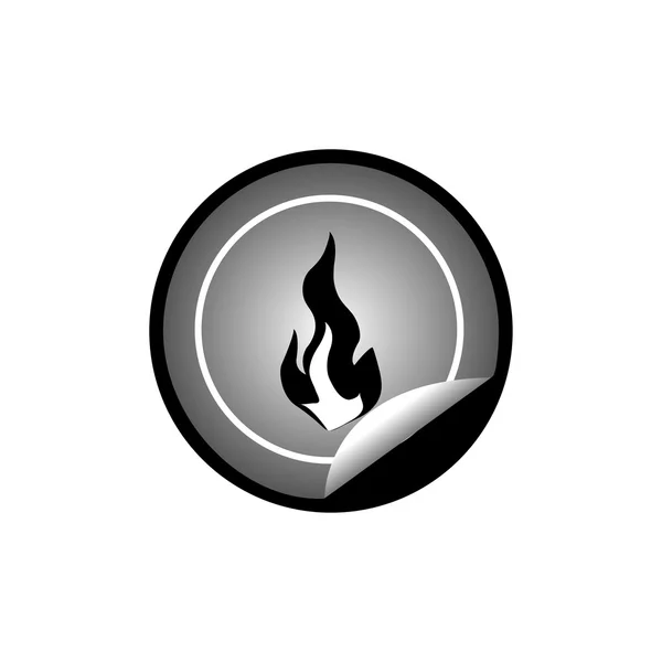 Vektor des Feuers auf Aufkleber — Stockvektor