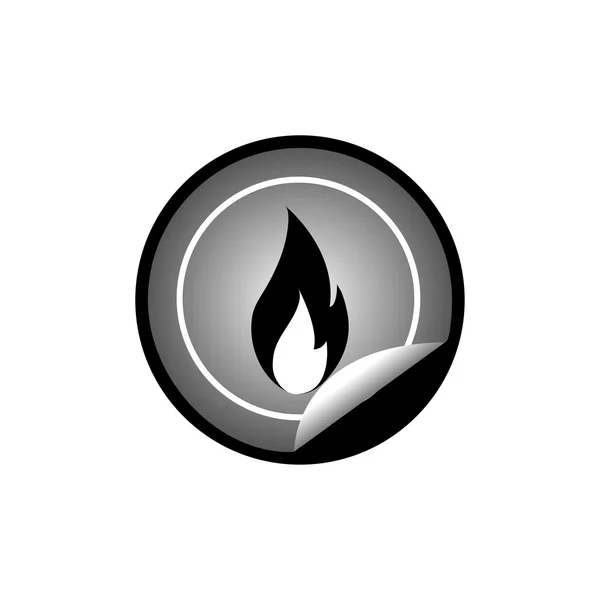 Vektor des Feuers auf Aufkleber — Stockvektor