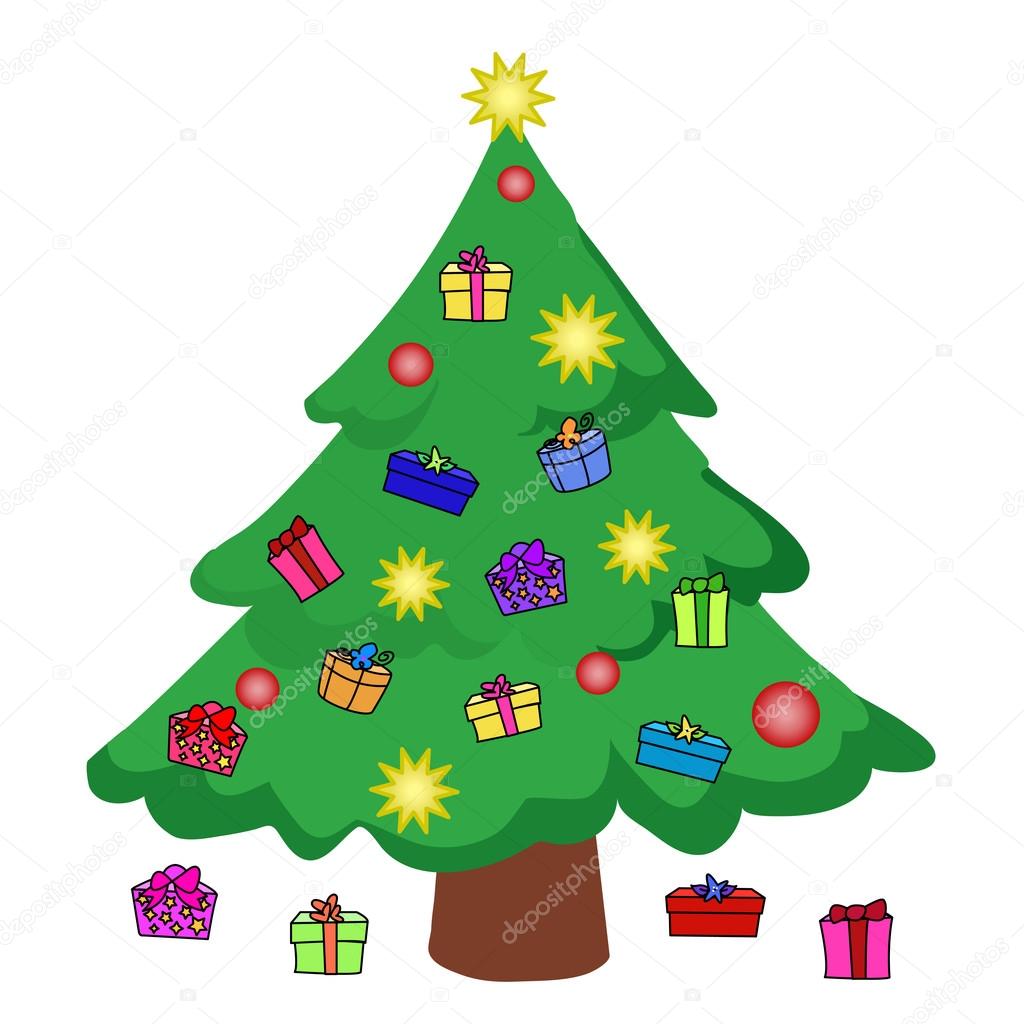 vector of merry Christmas tree