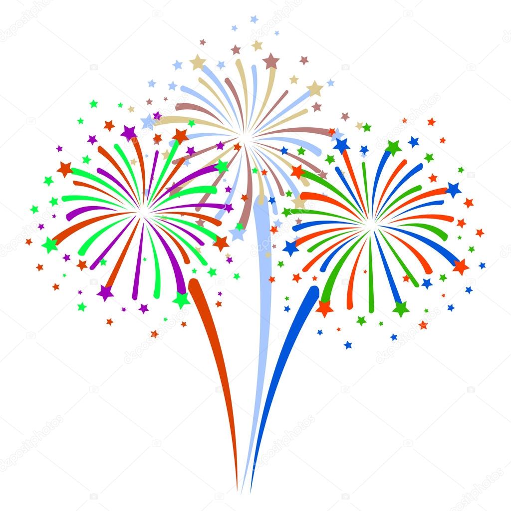 firework happy new year vector