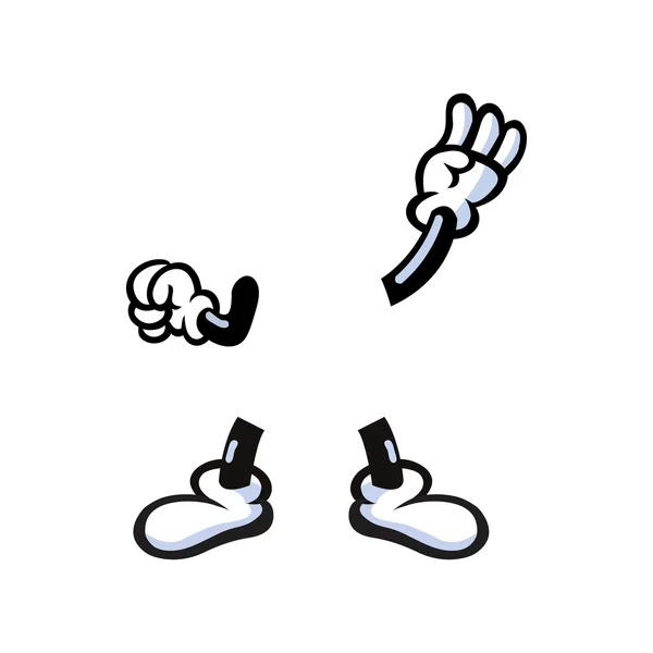 漫画の手と足のベクトル — ストックベクタ