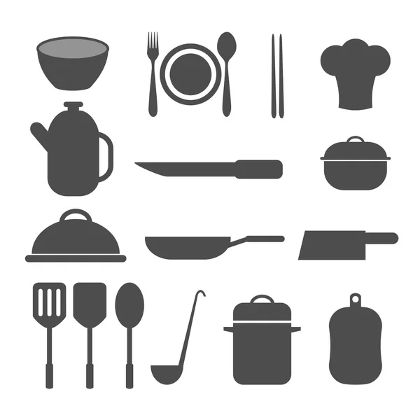 Vector de cocina icono conjunto — Archivo Imágenes Vectoriales