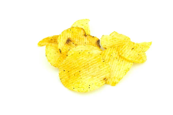 Crisps izolované na bílém pozadí — Stock fotografie