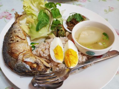 Chili Yapıştır kızarmış uskumru ve sebze gıda Tay, Tay gıda, karides hamur kızarmış uskumru ve sebze, chili Yapıştır 