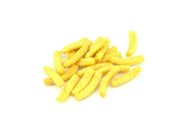 Crunchy prawn crackers on white background — Stock Photo, Image
