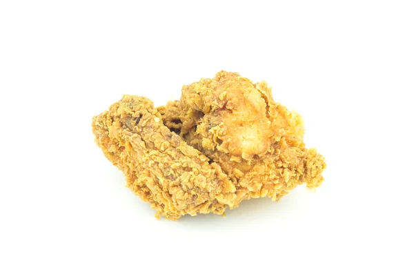 Pollo fritto caldo e croccante isolato su sfondo bianco — Foto Stock