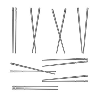 yemek çubukları kümesini beyaz arka plan üzerinde