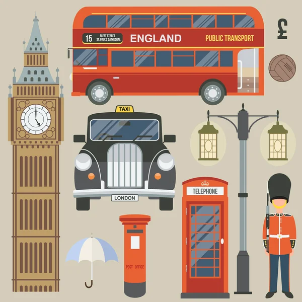 England set flat icons — Wektor stockowy