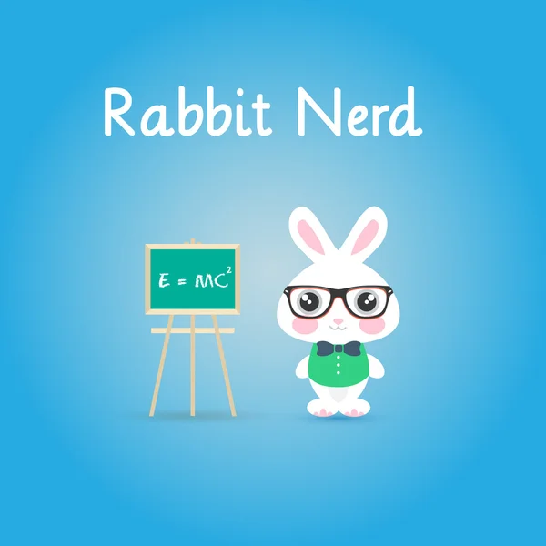 Conejo nerd con gafas — Vector de stock