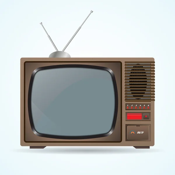 Old TV with antenna — Stock Vector