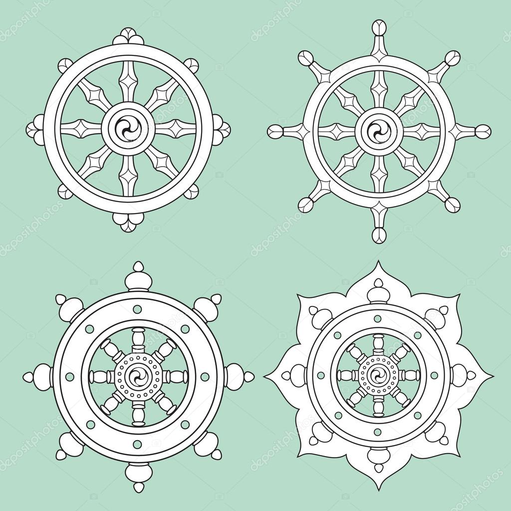 Dharma Wheel Stock Vector by ©mpmpya 76786561, image size:1024x1024