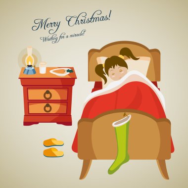 Sleeping baby girl christmas